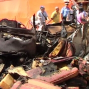 Rulotă incendiată, imagine de arhivă