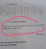 Alte manuale, alte GREȘELI! Care e problema în poză? Câte pere s-au cules sau cine e Nelu? Românii FAC HAZ DE NECAZ pe internet